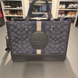 Coach Blue and Black Tote with Signature Style